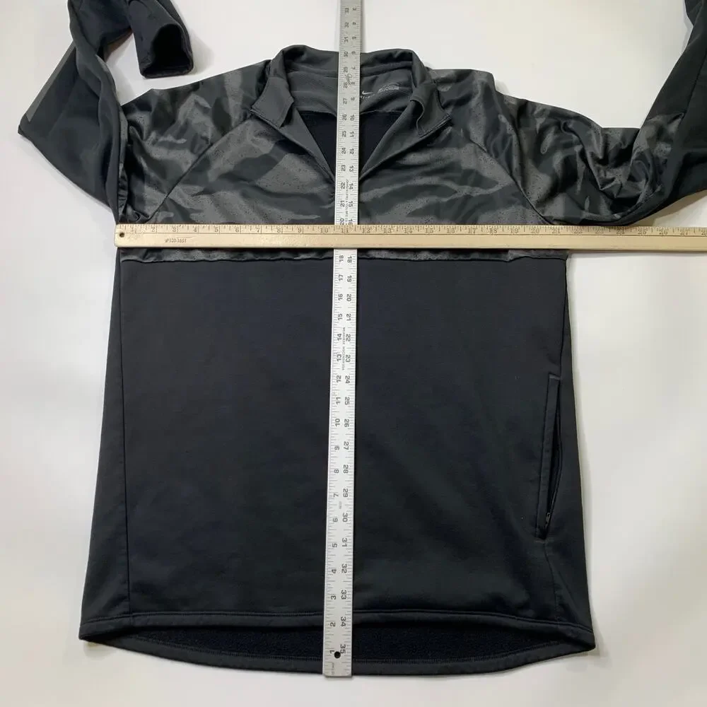 Nike Training Shirt Womens L Large Black Gray Sportswear Club Fleece Half Zip